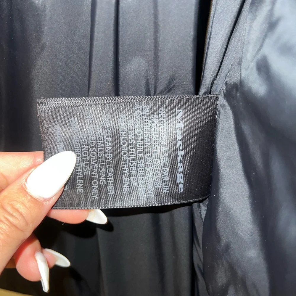 Mackage Black Puffer Jacket with Fur-Trimmed Hood - Picture 6 of 9